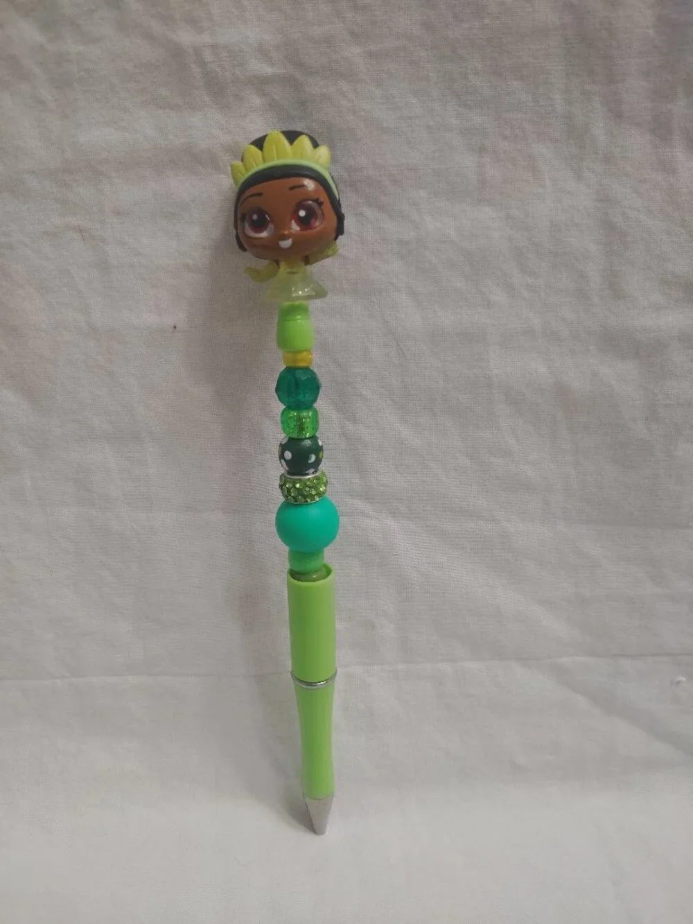 Disney Doorable Translucent Dress Princess Tiana Handmade Beaded Pen